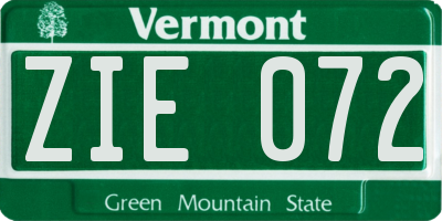 VT license plate ZIE072