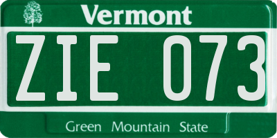 VT license plate ZIE073