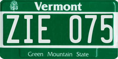 VT license plate ZIE075