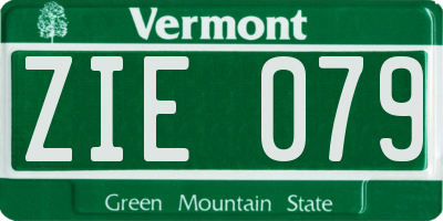 VT license plate ZIE079