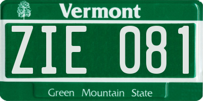 VT license plate ZIE081