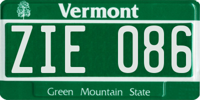 VT license plate ZIE086