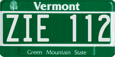 VT license plate ZIE112