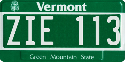 VT license plate ZIE113