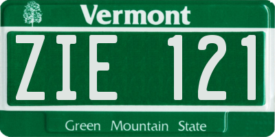 VT license plate ZIE121