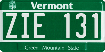 VT license plate ZIE131