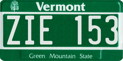 VT license plate ZIE153
