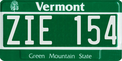 VT license plate ZIE154