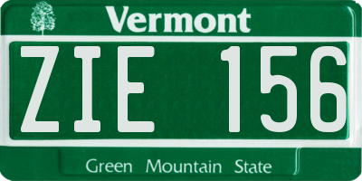 VT license plate ZIE156