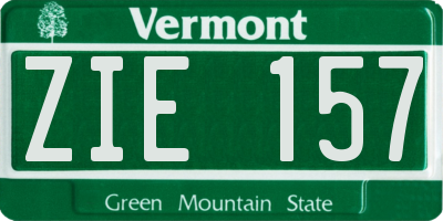 VT license plate ZIE157