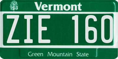 VT license plate ZIE160