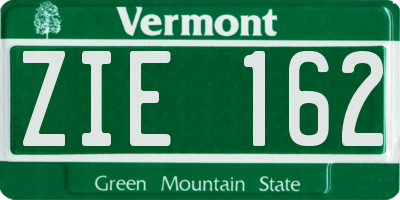VT license plate ZIE162