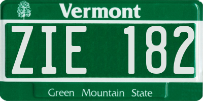 VT license plate ZIE182