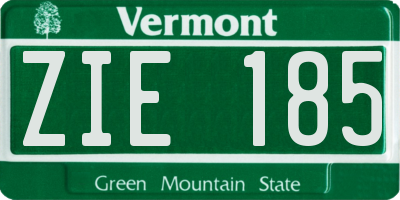 VT license plate ZIE185