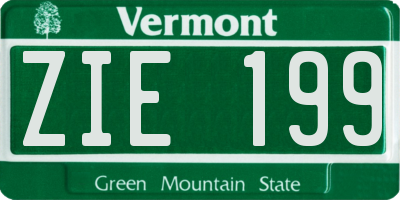 VT license plate ZIE199