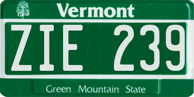 VT license plate ZIE239