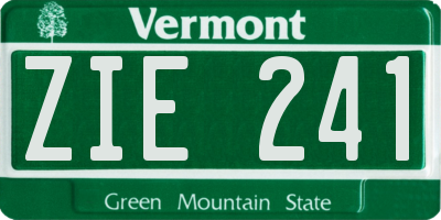 VT license plate ZIE241