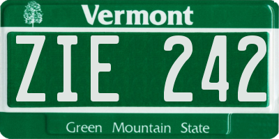 VT license plate ZIE242