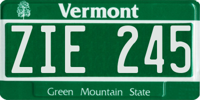VT license plate ZIE245