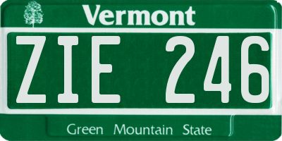 VT license plate ZIE246