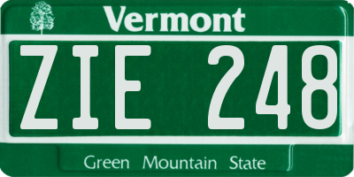 VT license plate ZIE248