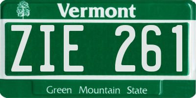 VT license plate ZIE261