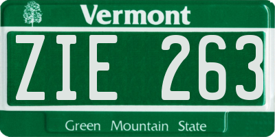 VT license plate ZIE263
