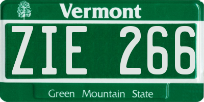 VT license plate ZIE266