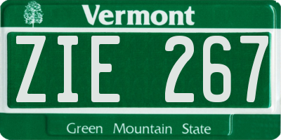 VT license plate ZIE267