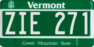 VT license plate ZIE271