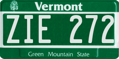 VT license plate ZIE272