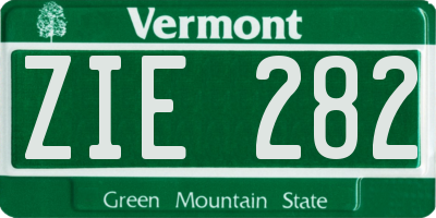 VT license plate ZIE282