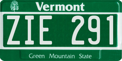 VT license plate ZIE291