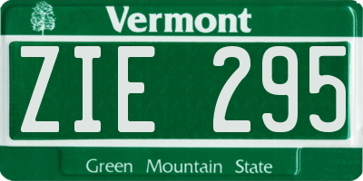 VT license plate ZIE295