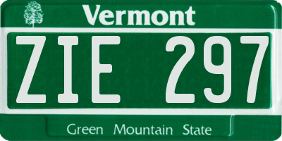 VT license plate ZIE297