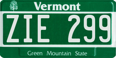 VT license plate ZIE299
