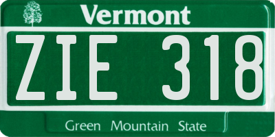 VT license plate ZIE318