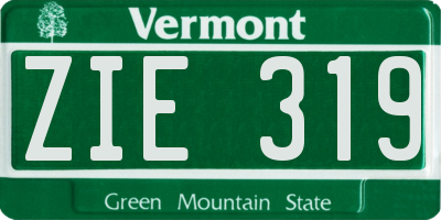 VT license plate ZIE319