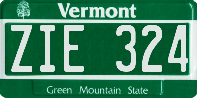 VT license plate ZIE324