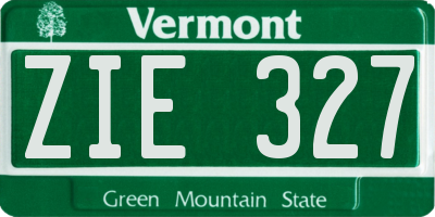 VT license plate ZIE327