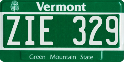 VT license plate ZIE329