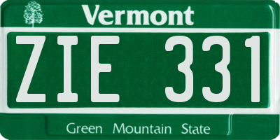 VT license plate ZIE331