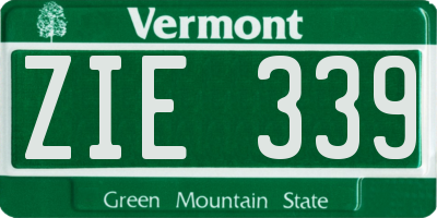 VT license plate ZIE339