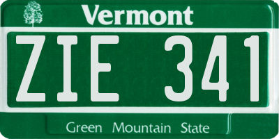 VT license plate ZIE341