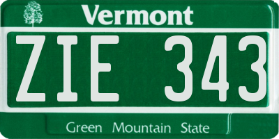 VT license plate ZIE343