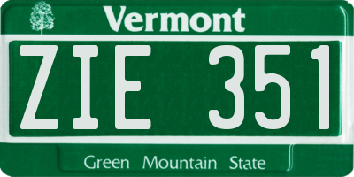 VT license plate ZIE351