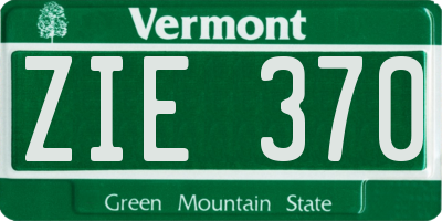 VT license plate ZIE370