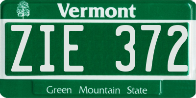 VT license plate ZIE372