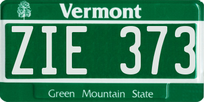 VT license plate ZIE373
