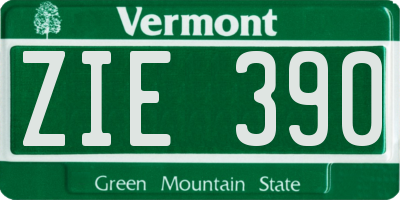 VT license plate ZIE390